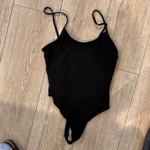 Black Spaghetti Strap Tank Bodysuit from Aritzia